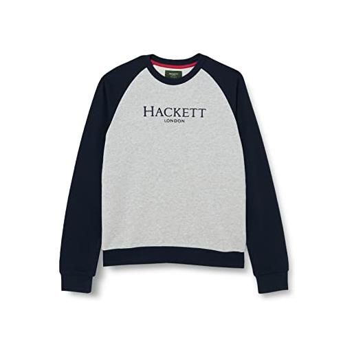 Hackett London heritage raglan crew t-shirt, grey/navy, 2 years bambino