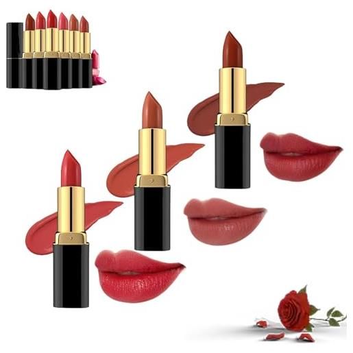 EXQST liyen lipstick, fiery enchantment lip balm, smudge proof lipstick lip gloss stain, moisturizing long-lasting waterproof not fade non sticky red velvet lipstick (02+04+05)