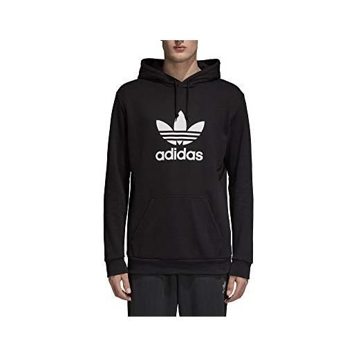 adidas trefoil hde, felpa con cappuccio uomo, nero (black), small (taglia produttore: s)