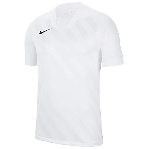 Nike challenge iii, maglia da calcio a manica corta unisex bambini e ragazzi, bianco nero, xs