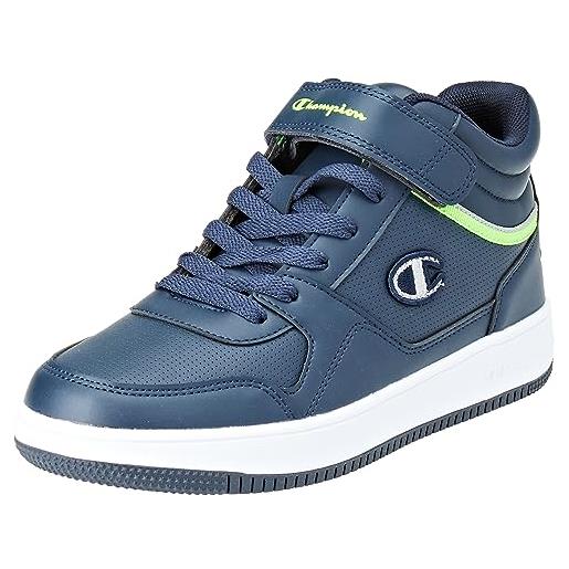 Champion rebound vintage mid b gs, sneakers, blu marino/grigio/verde (bs010), 40 eu