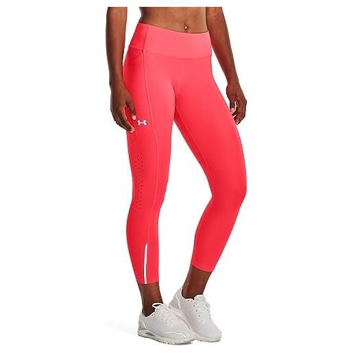 Under Armour ua fly fast 3.0 ankle tight, leggings donna, beta/beta/riflettente, l/xl
