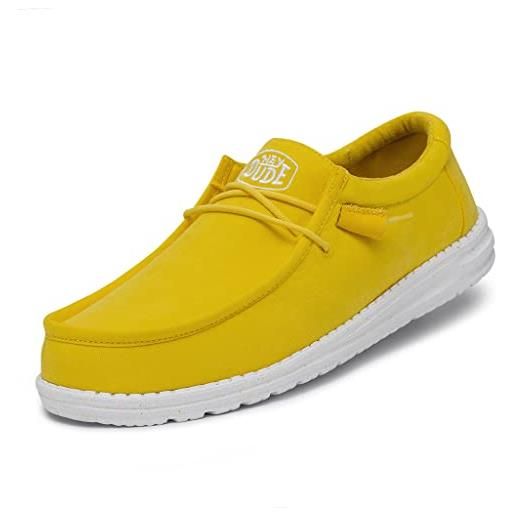 Hey Dude tela wally slub, scarpe moc toe uomo, empire yellow, 38 eu