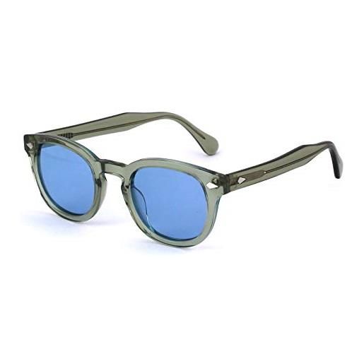 X-LAB xlab 8004 occhiali da sole stile moscot, 48mm, verde striato/azzurro sfumato, unisex