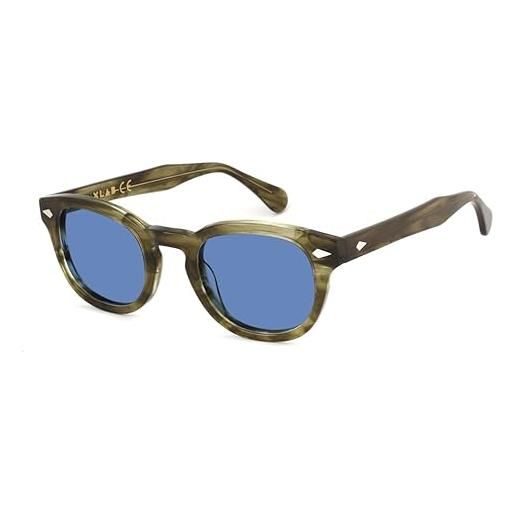 X-LAB xlab 8004 occhiali da sole stile moscot, 50mm, verde striato/azzurro sfumato, unisex