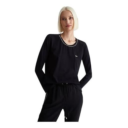 Liu Jo Jeans liu jo t-shirt a maniche lunghe liu jo da donna, modello ecs t-shirt m/l colore nero chain nero nero chain