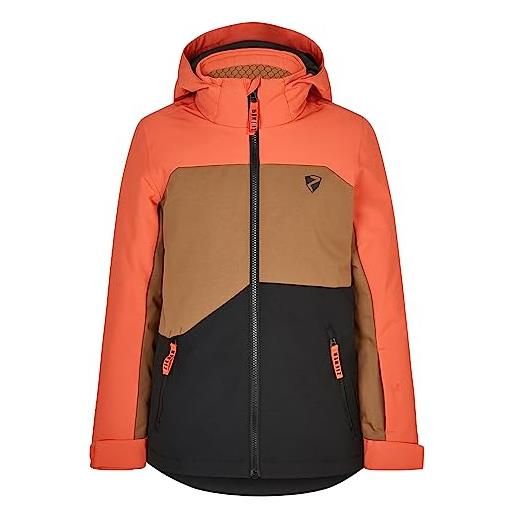 Ziener anderl sci, giacca invernale | impermeabile, antivento, calda, arancione-burnt orange, 128 bambini e ragazzi