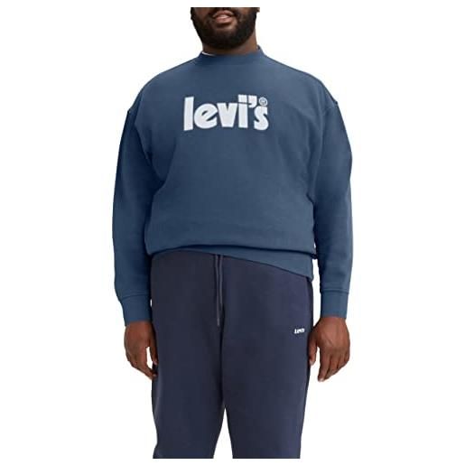Levi's big & tall relaxed graphic crew maglia di tuta, poster logo-sunset blue, 2xl uomo