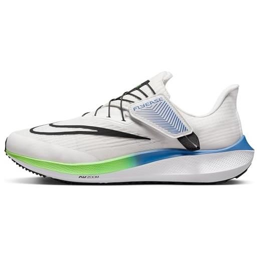 Nike air zoom pegasus flyease, men's easy on/off road running shoes uomo, black/white-dk smoke grey, 48.5 eu