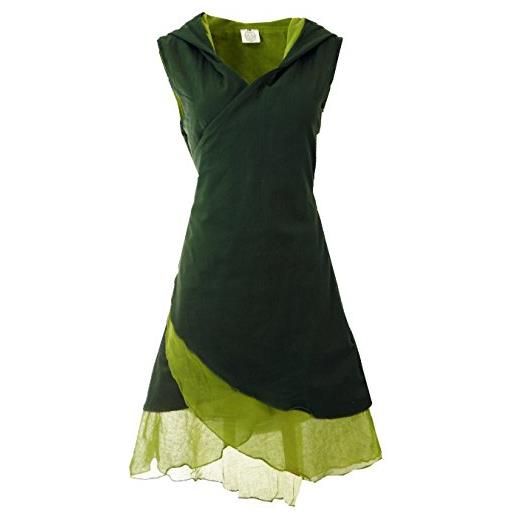 GURU SHOP guru-shop, tunica canottiera, tunica elfo con cappuccio a punta ma 11, verde, cotone, dimensione indumenti: l/xl (42), camicette tuniche