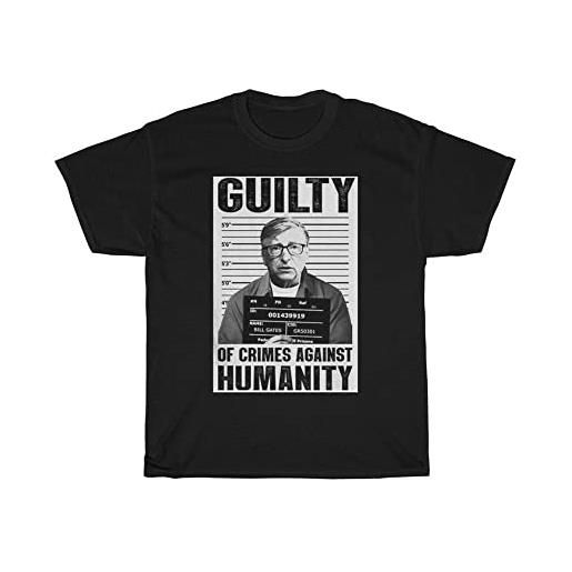 TUOBA bill gates guilty of crimes against humanity short sleeve black xxl