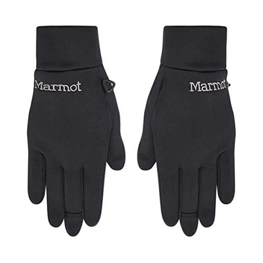 Marmot power stretch connect glove warm and water repellent touchscreen gloves uomo, negro, m
