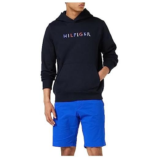 Tommy Hilfiger felpa uomo con cappuccio, blu (desert sky), m