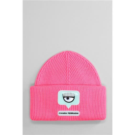 Chiara Ferragni cappello in lana rosa