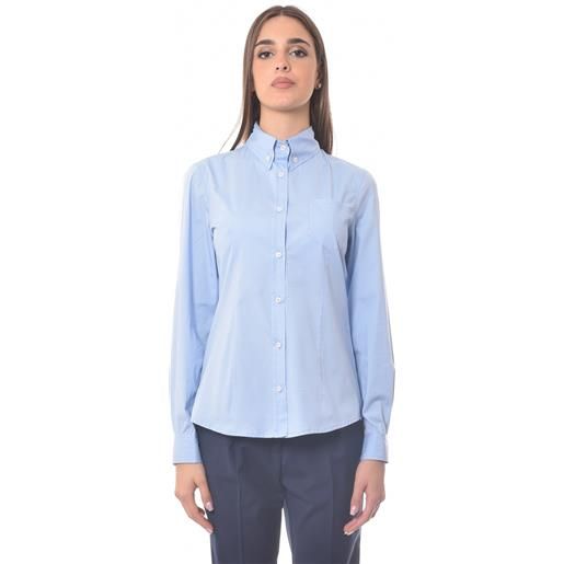 GABARDINE camicia in cotone azzurra