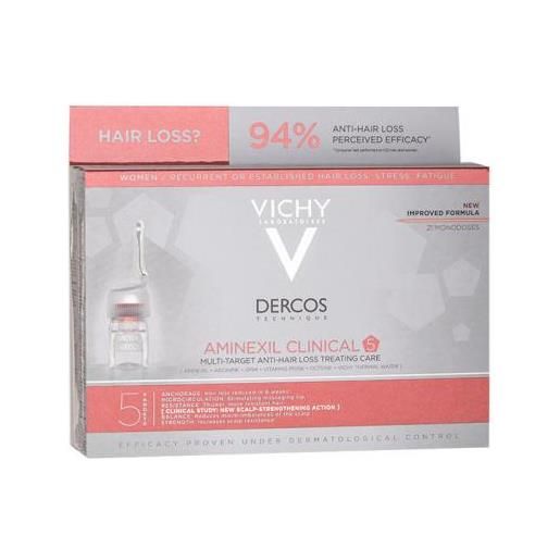 Vichy dercos aminexil clinical 5 trattamento per capelli anticaduta 21x6 ml per donna