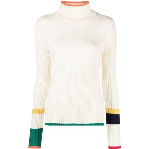 Polo Ralph Lauren maglione con polsini a contrasto - bianco