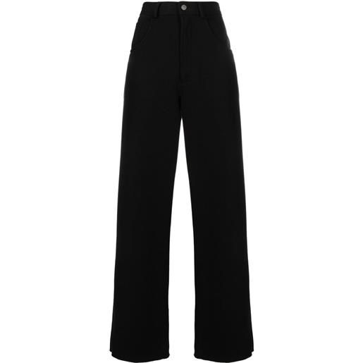MM6 Maison Margiela pantaloni sportivi a gamba ampia con ricamo - nero
