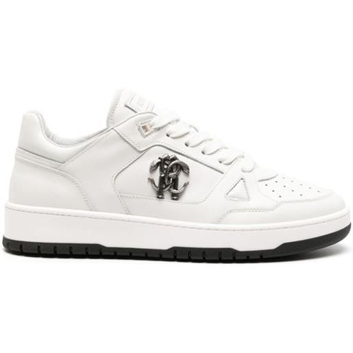 Roberto Cavalli sneakers con decorazione mirror snake - bianco