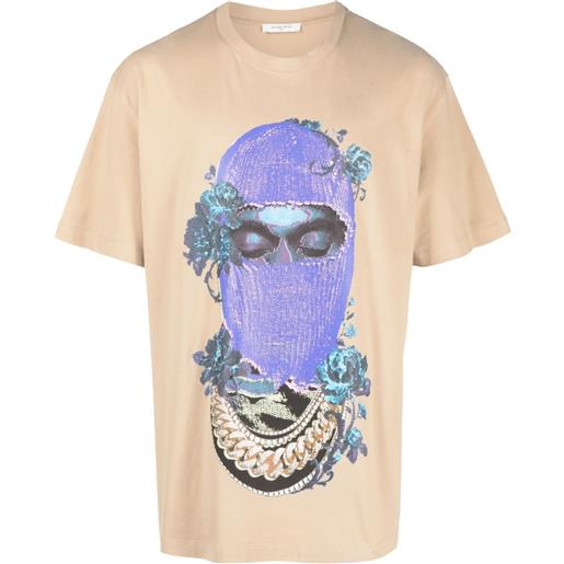 Ih Nom Uh Nit t-shirt con stampa mask roses - toni neutri