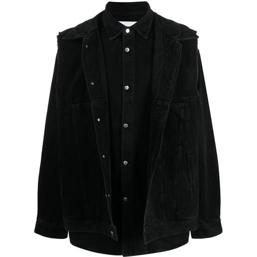 AMBUSH giacca denim con design a strati - nero