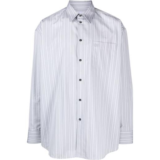 Off-White camicia oversize a righe - grigio