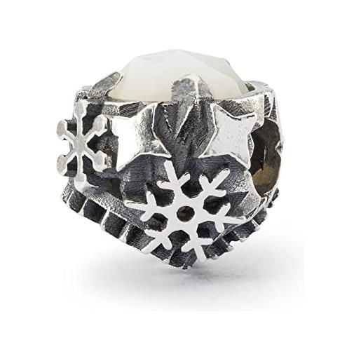 Trollbeads beads collezione natale incantato perla delle nevi tagbe-00293 argento