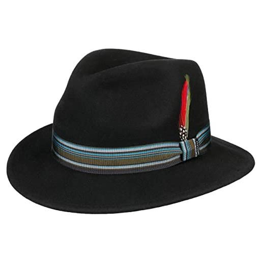 Stetson cappello in lana melcott traveller uomo - di feltro con fodera, fodera autunno/inverno - m (56-57 cm) nero