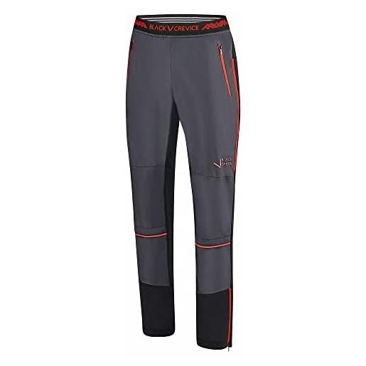 Black Crevice pantaloni da sci da uomo, nero/rosso, xl