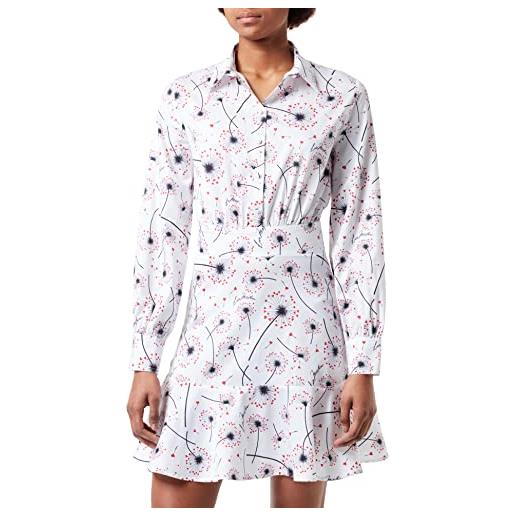 Love Moschino shirt dress vestito, dandelion f. Blu, 48 donna