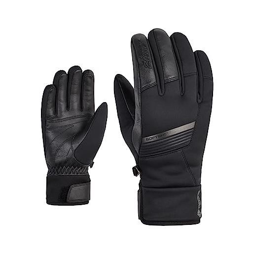 Ziener kleo - guanti da sci da donna, per sport invernali, antivento, soft-shell, nero, 7
