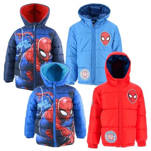 Characters Cartoons spiderman marvel - bambino - giaccone parka giacca piumino sintetico - autunno inverno - licenza ufficiale [6 anni - 1218 blu]