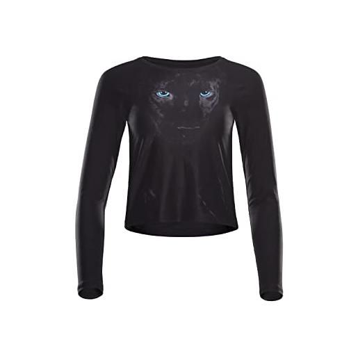 WINSHAPE functional light and soft cropped long sleeve top aet119ls maglietta da yoga, nero, m donna
