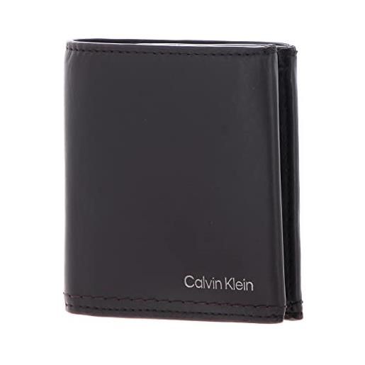 Calvin Klein duo stitch trifold 6cc w/coin dark brown