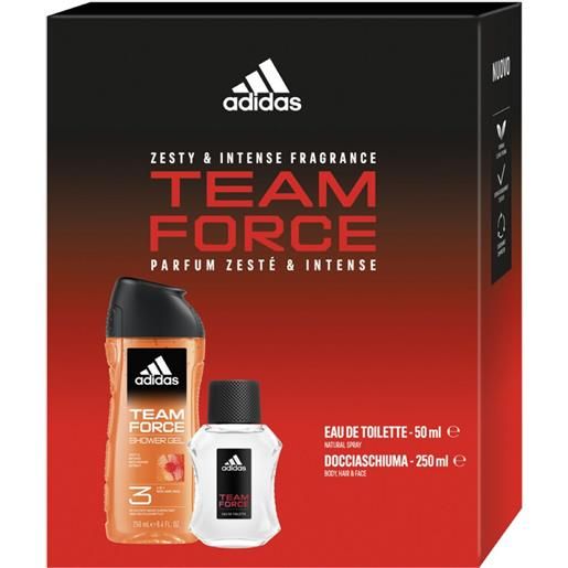 Adidas team force eau de toilette e shower gel cofanetto - -