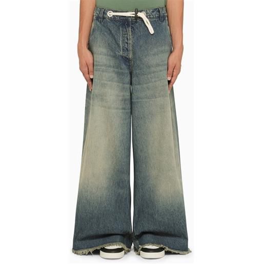 8 Moncler Palm Angels jeans ampio slavato in denim