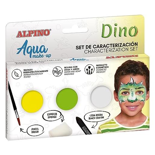 Alpino set di caratterizzazione aqua make up dinosauro | trucco viso e corpo base acqua | ideale per costumi di bambini e adulti | vernice a base acqua per uso ricreativo e semi-professionale