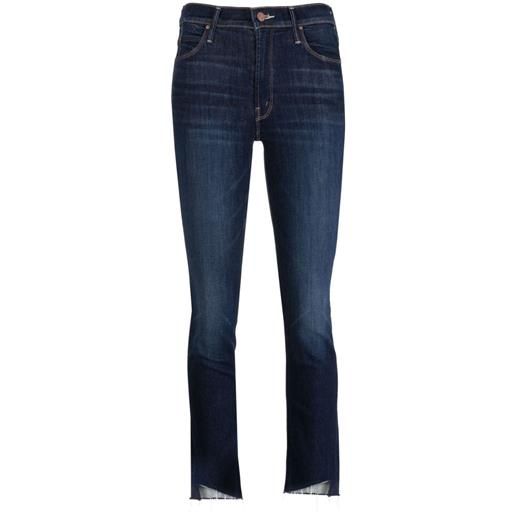 MOTHER jeans the mid rise dazzler ankle step fray slim - blu