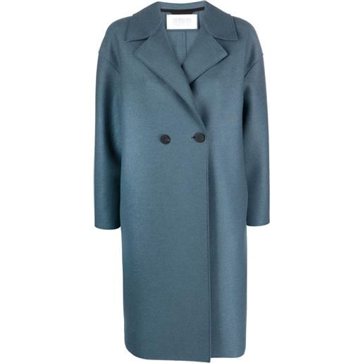 Harris Wharf London cappotto doppiopetto con spalle basse - blu