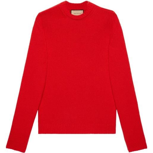 Gucci maglione con intarsio logo - rosso