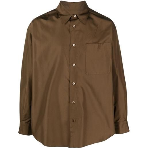 LEMAIRE camicia con tasca applicata - marrone