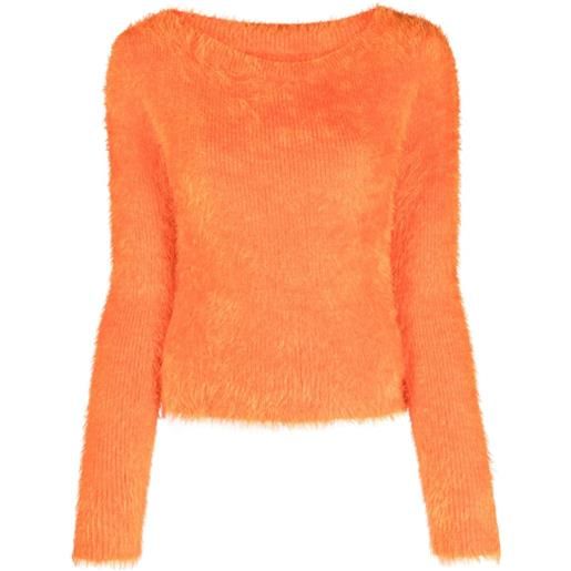 Marine Serre maglione con motivo crescent - arancione