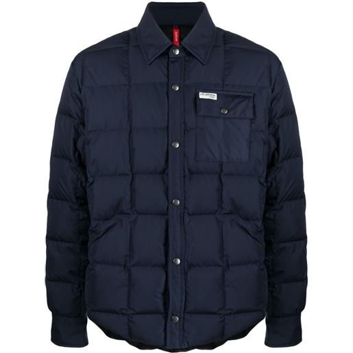Fay quilted padded shirt jacket - blu