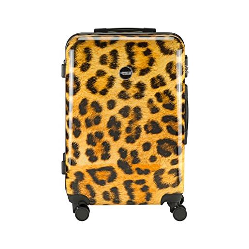 Princess Traveller animal print - leopardo, giallo. , handgepäck, trolley rigido con ruote orientabili