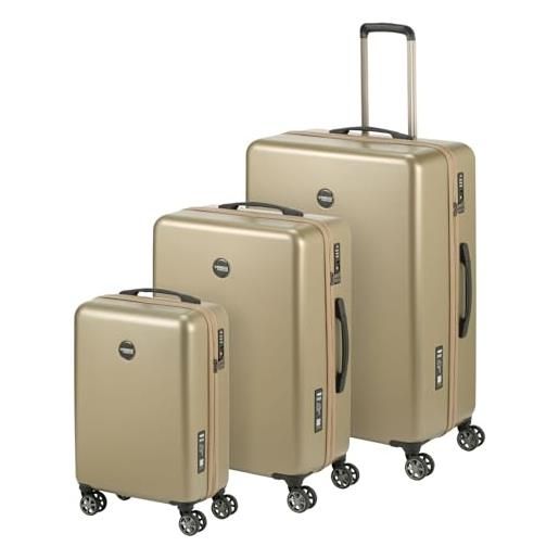 Princess Traveller pt01 deluxe, set di valigie pristine bronze, sml, pristine bronzo, sml, trolley rigido con ruote orientabili