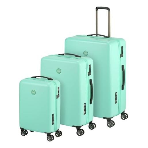Princess Traveller pt01 deluxe, set di valigie pacific mint, sml, pacific mint, sml, trolley rigido con ruote orientabili