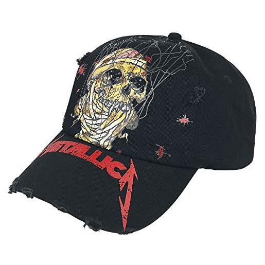 Metallica one - distressed dad cap unisex cappello nero 100% poliacrilico