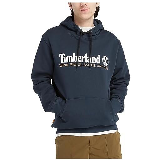Timberland wwes hoodie (regular bb) dark sapphirewhite maglia di tuta, zaffiro, s uomo