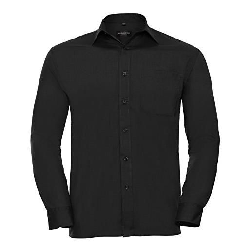 Russell - camicia manica lunga in popeline - uomo (collo 50 cm, petto 122-127 cm) (nero)