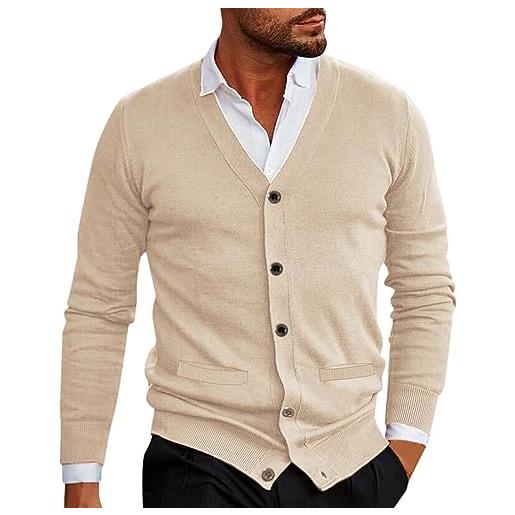 JokeLomple maglione cardigan uomo - slim fit con bottoni morbido e confortevole tinta unita colore multiplo per autunno e inverno